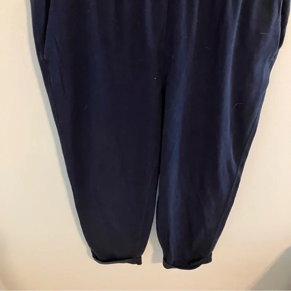Eileen Fisher Organic Cotton Jersey Cuffed Pants in Navy Blue Medium - Picture 4 of 12